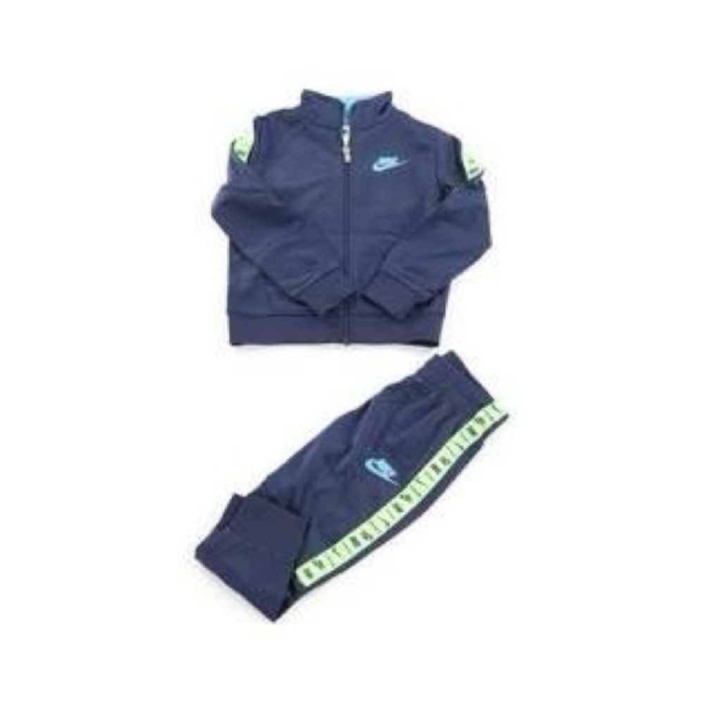 Nike Dark Blue Tracksuit with Light Green Details
